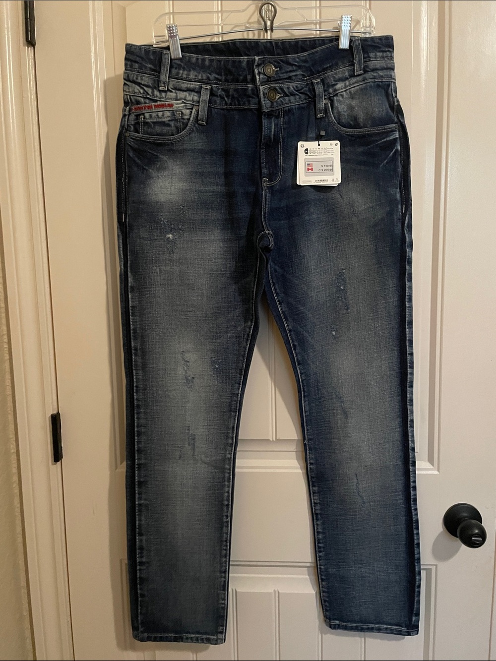 Desigual Men's Washed Blue Slim Straight Jeans